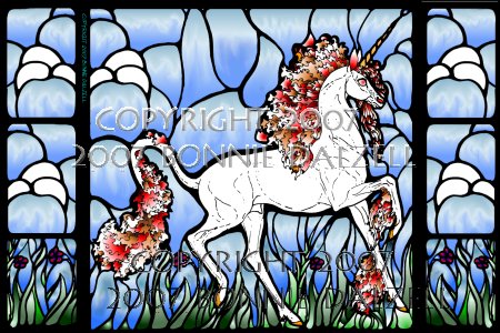 stained glass unicorn